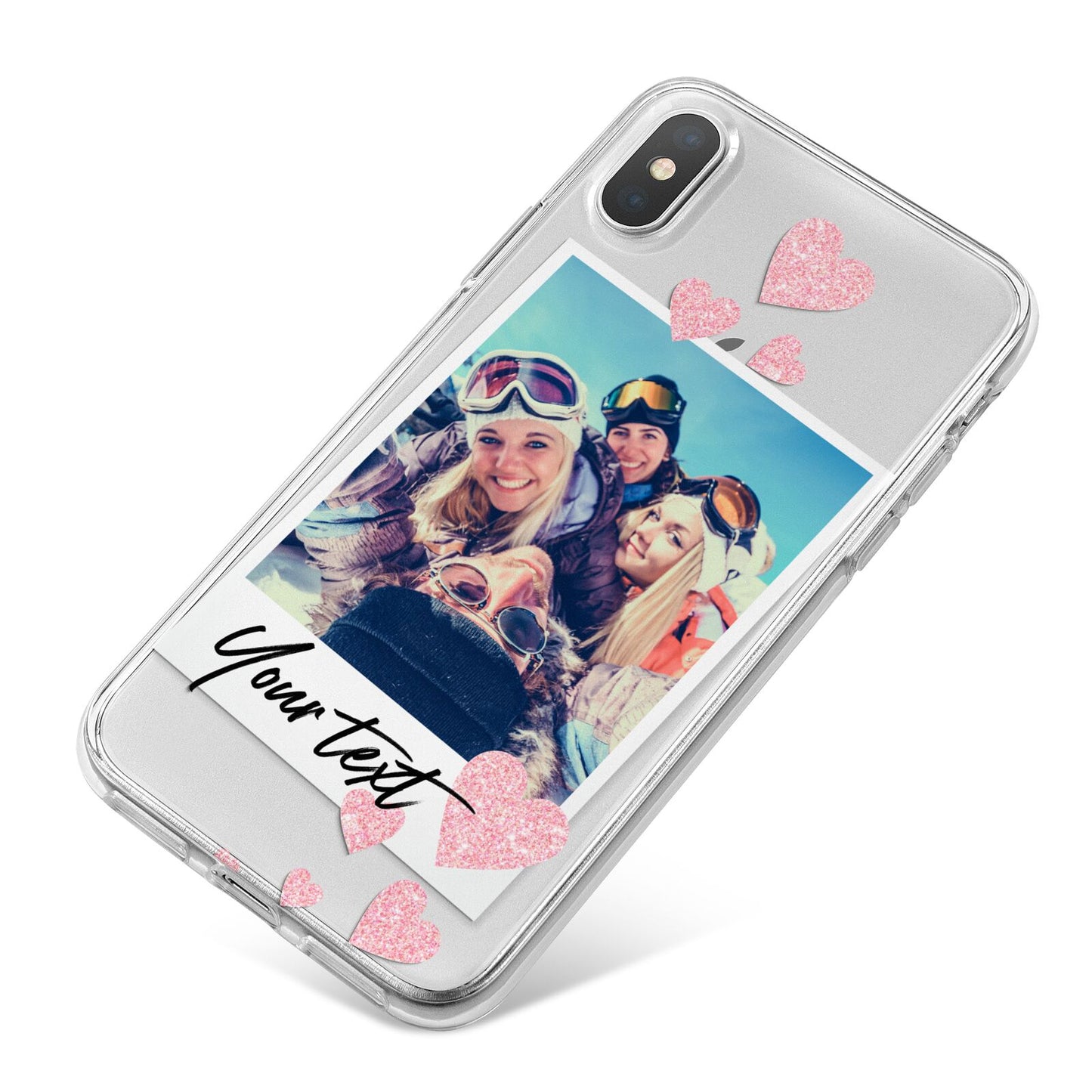 Photo with Text iPhone X Bumper Case on Silver iPhone