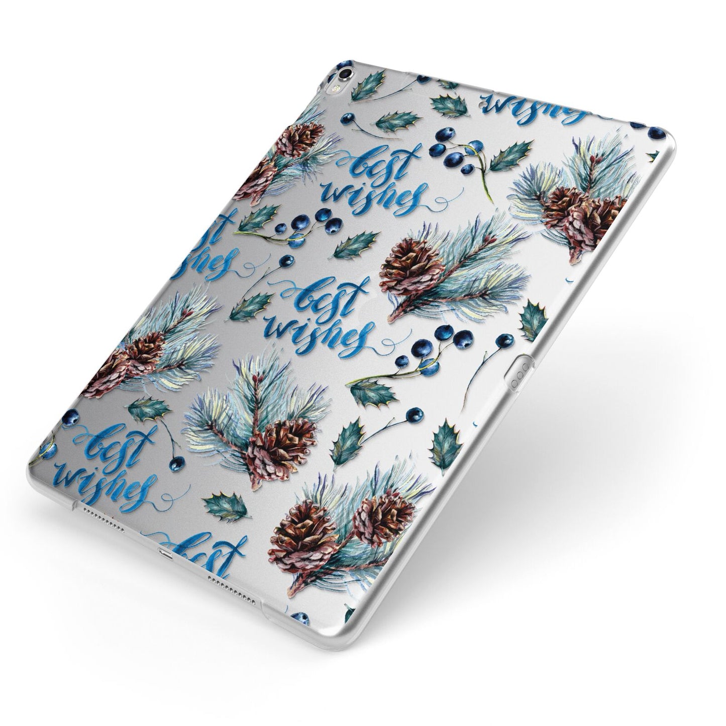 Pine cones wild berries Apple iPad Case on Silver iPad Side View
