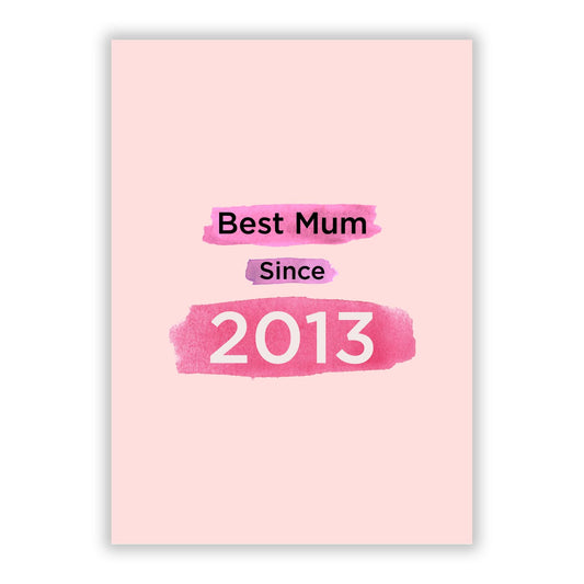 Pink Best Mum A5 Flat Greetings Card