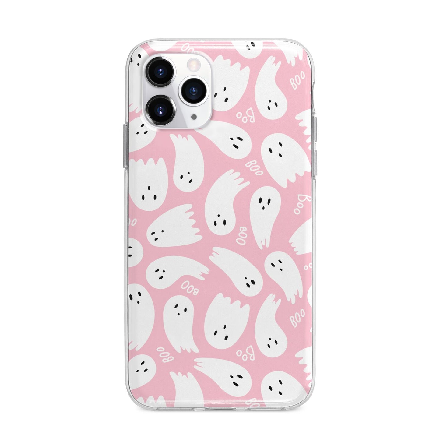 Pink Ghost Apple iPhone 11 Pro Max in Silver with Bumper Case