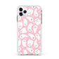Pink Ghost Apple iPhone 11 Pro Max in Silver with White Impact Case
