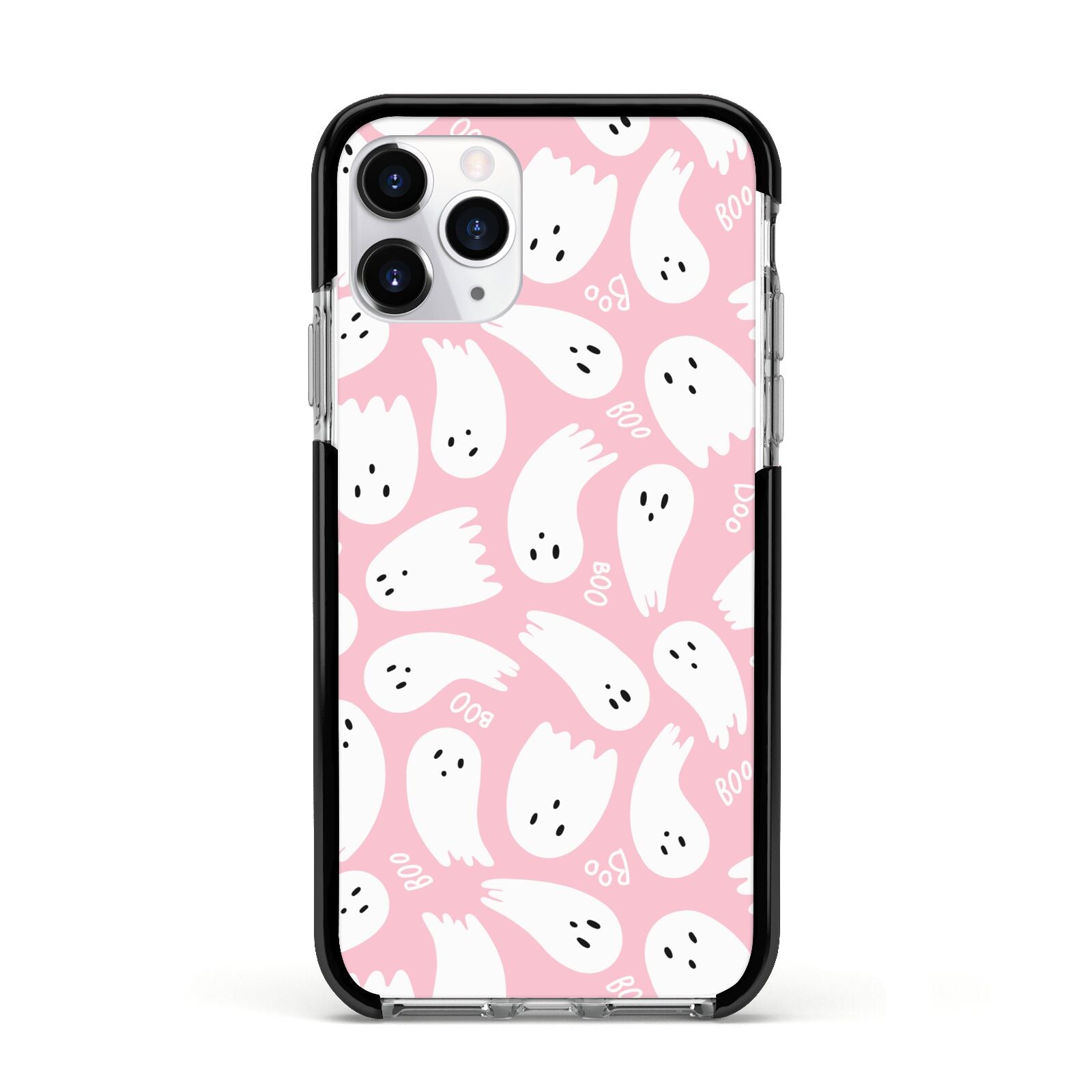 Pink Ghost Apple iPhone 11 Pro in Silver with Black Impact Case