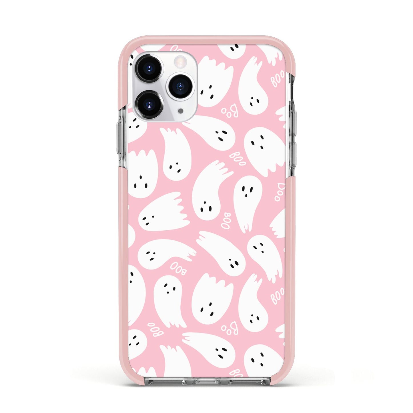 Pink Ghost Apple iPhone 11 Pro in Silver with Pink Impact Case