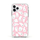 Pink Ghost Apple iPhone 11 Pro in Silver with White Impact Case