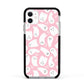 Pink Ghost Apple iPhone 11 in White with Black Impact Case