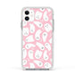 Pink Ghost Apple iPhone 11 in White with White Impact Case