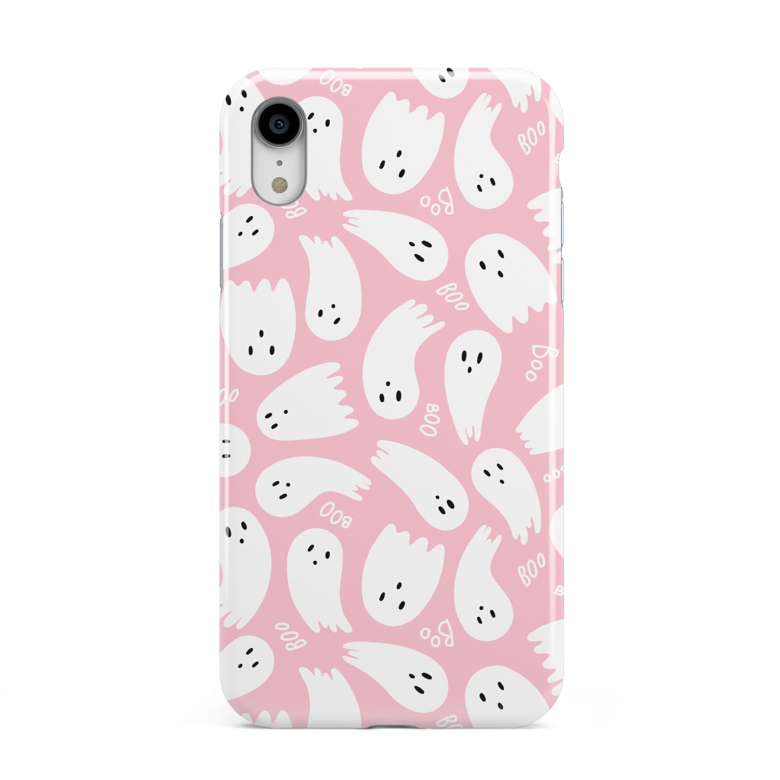 Pink Ghost Apple iPhone XR White 3D Tough Case