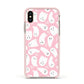 Pink Ghost Apple iPhone Xs Impact Case Pink Edge on Gold Phone