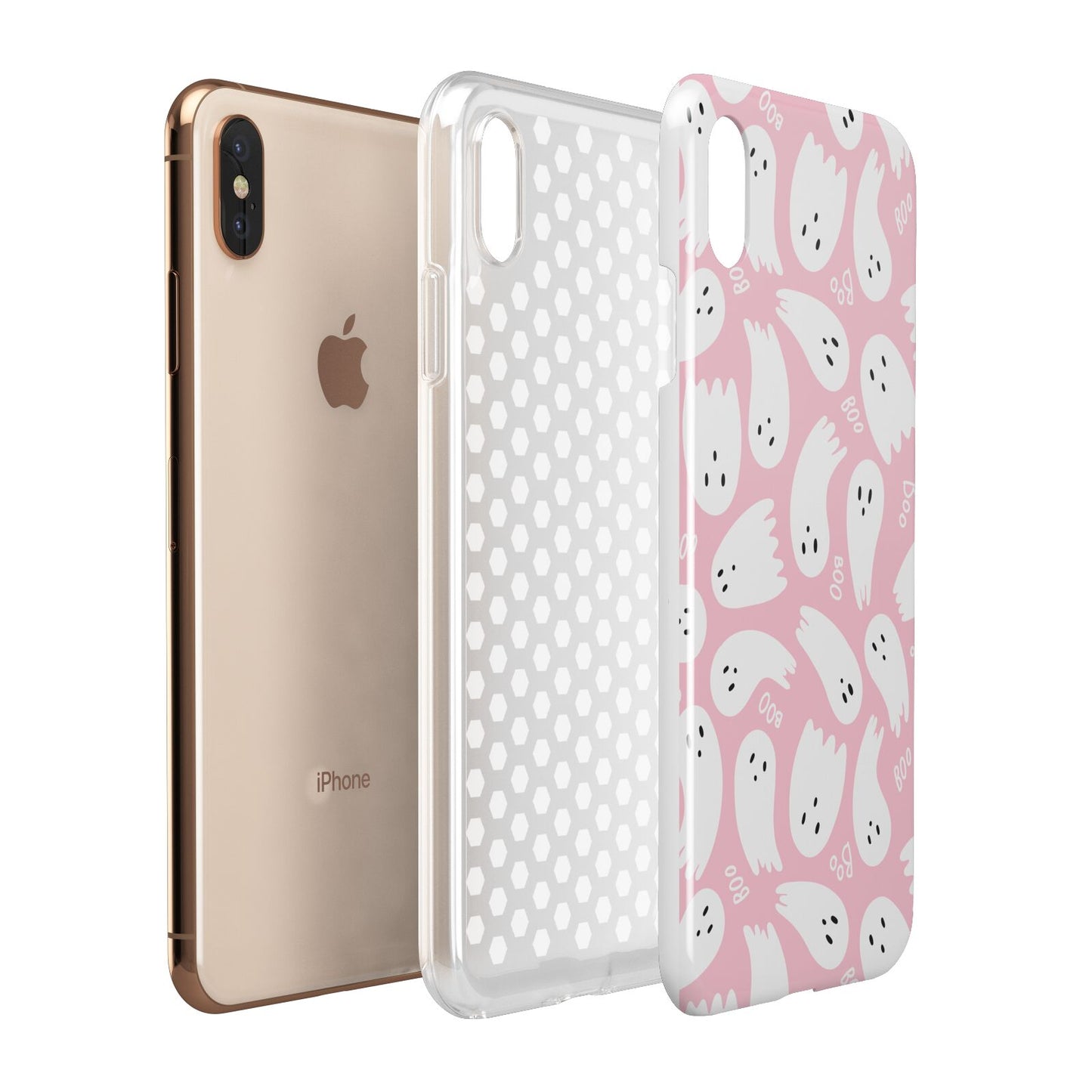 Pink Ghost Apple iPhone Xs Max 3D Tough Case Expanded View