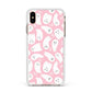 Pink Ghost Apple iPhone Xs Max Impact Case White Edge on Gold Phone