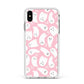 Pink Ghost Apple iPhone Xs Max Impact Case White Edge on Silver Phone