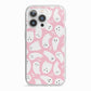 Pink Ghost iPhone 13 Pro TPU Impact Case with White Edges