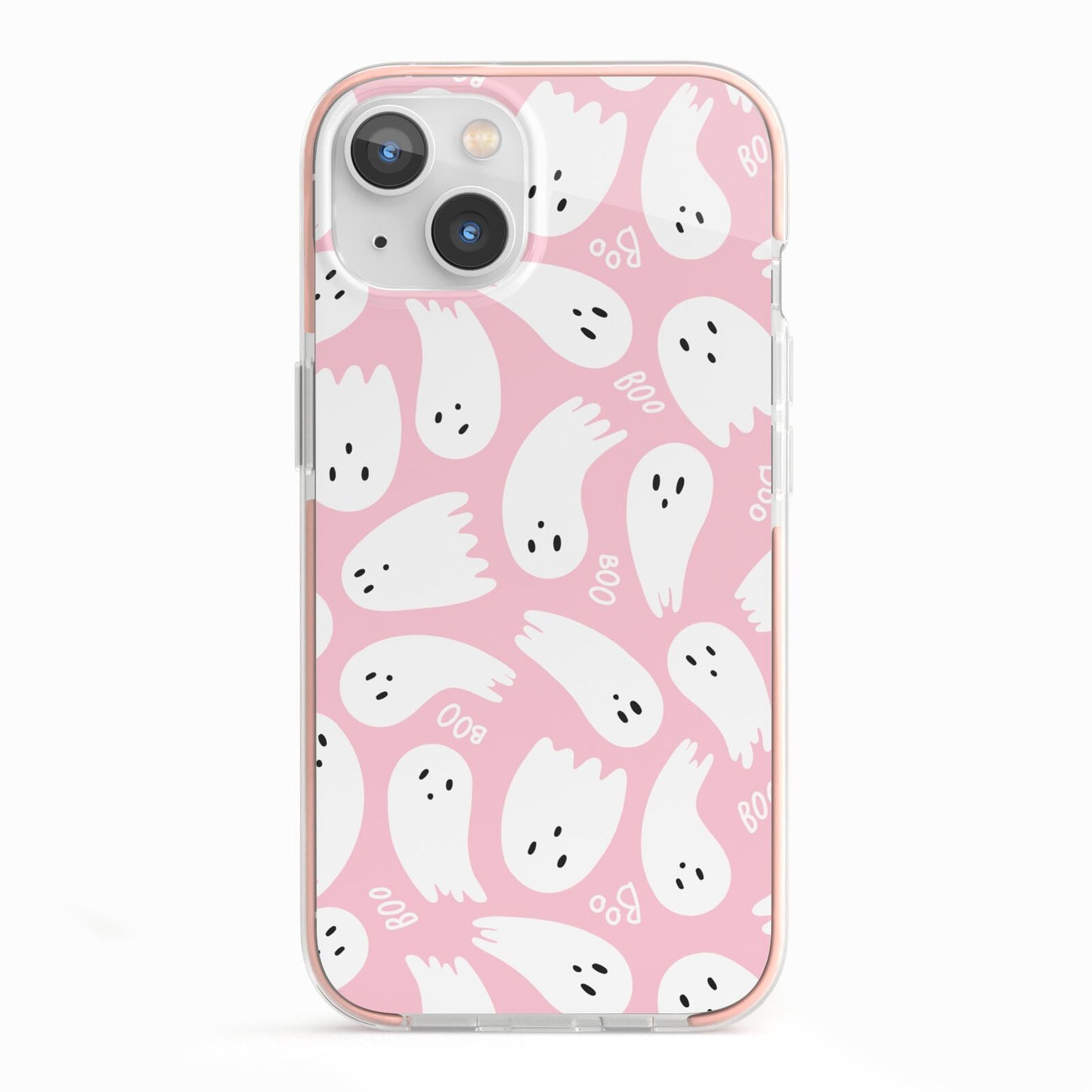 Pink Ghost iPhone 13 TPU Impact Case with Pink Edges