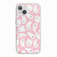 Pink Ghost iPhone 13 TPU Impact Case with White Edges
