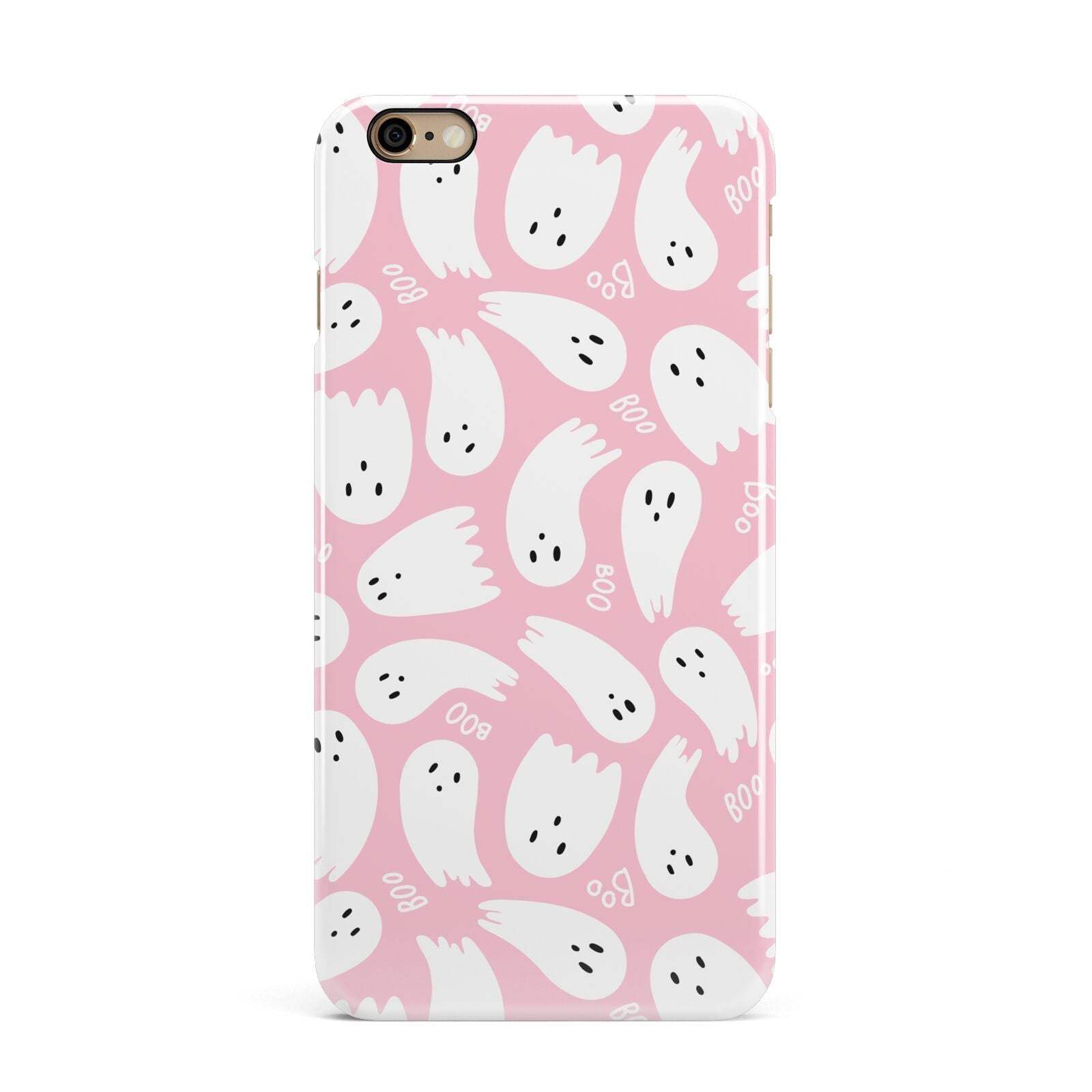 Pink Ghost iPhone 6 Plus 3D Snap Case on Gold Phone