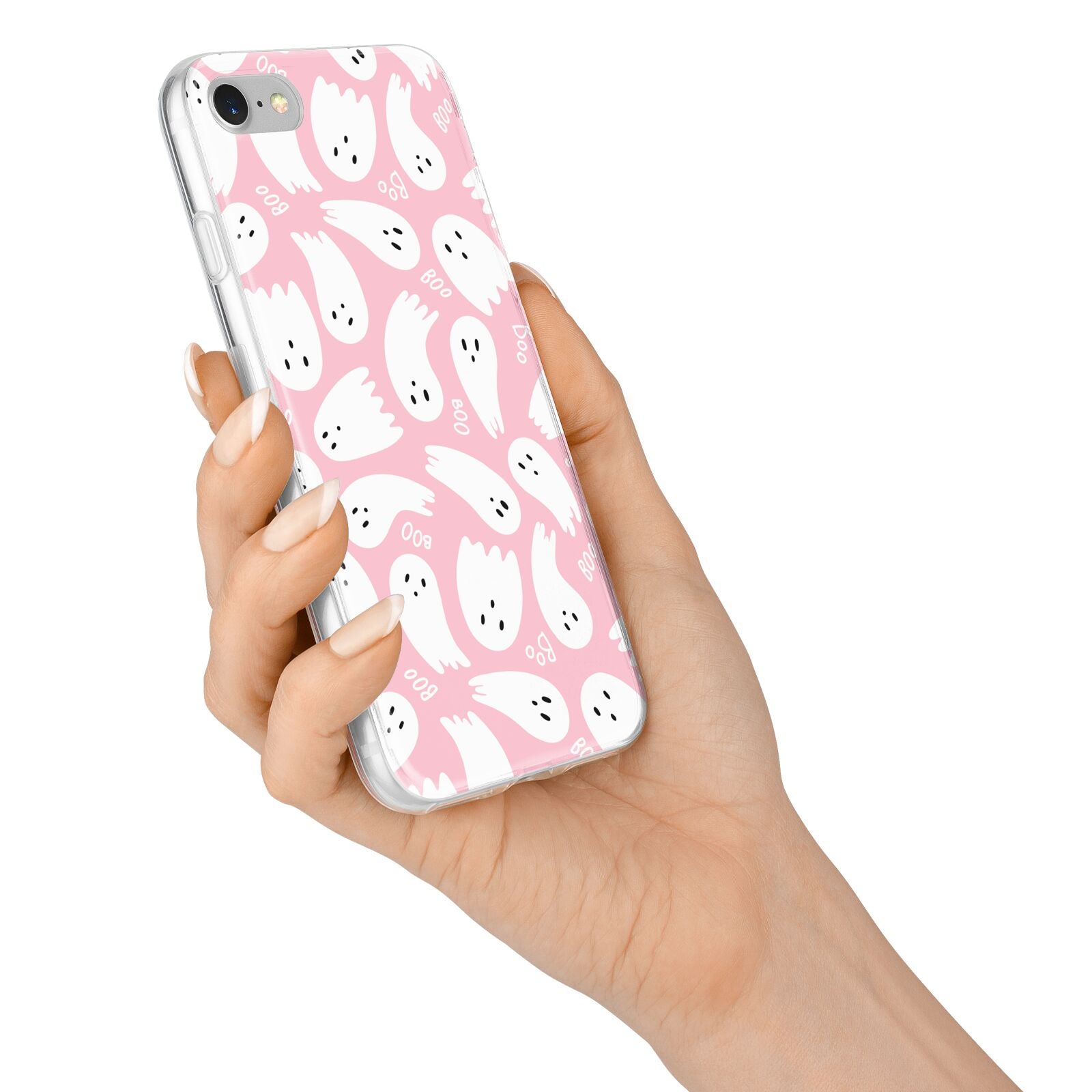 Pink Ghost iPhone 7 Bumper Case on Silver iPhone Alternative Image