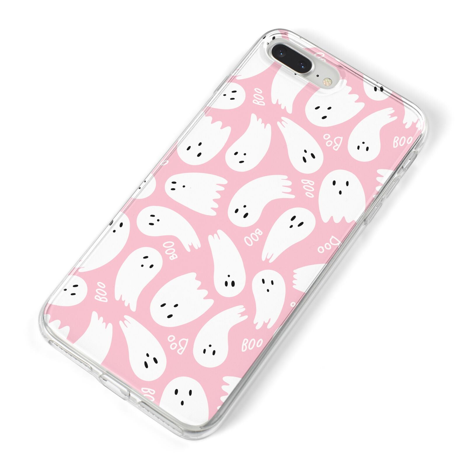 Pink Ghost iPhone 8 Plus Bumper Case on Silver iPhone Alternative Image