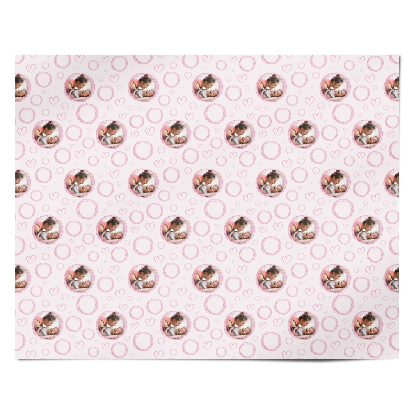 Pink Love Hearts Photo Personalised Personalised Wrapping Paper Alternative
