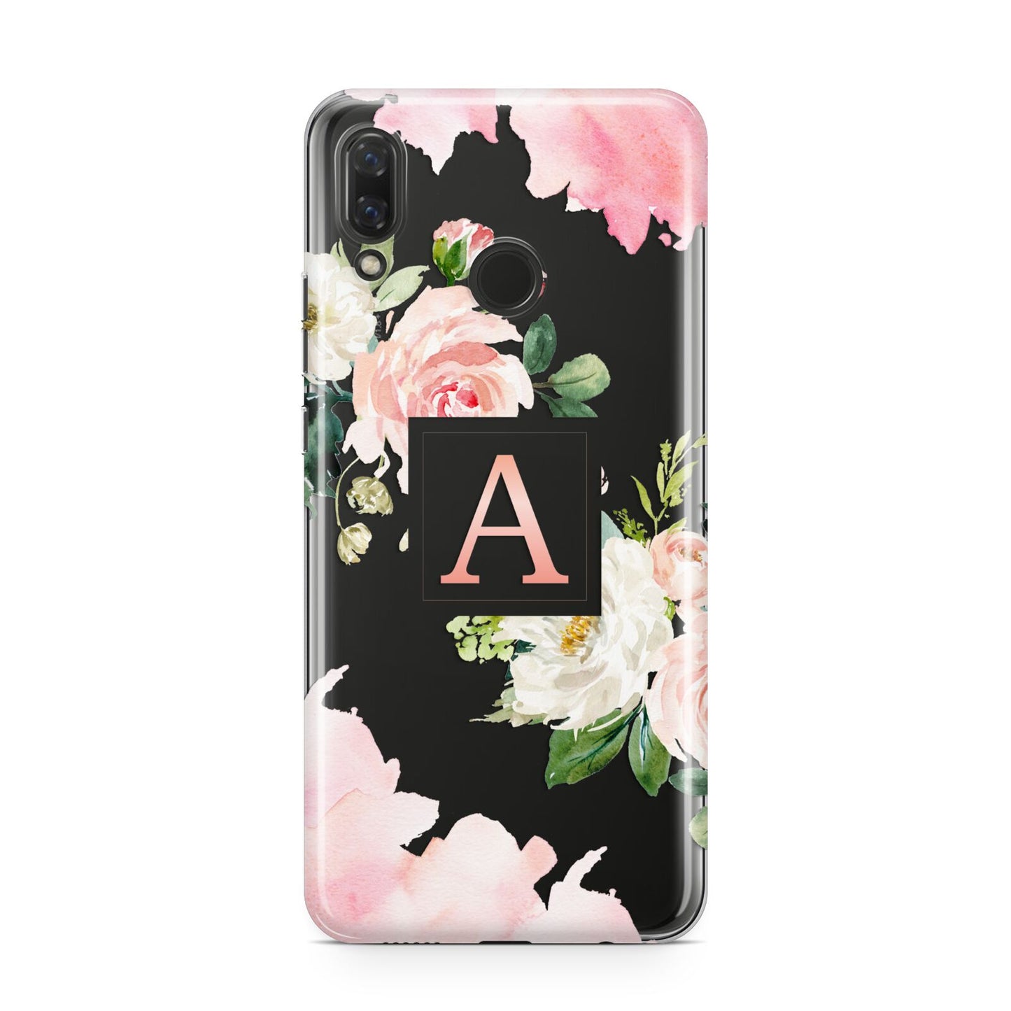 Pink Monogram Floral Roses Personalised Huawei Nova 3 Phone Case