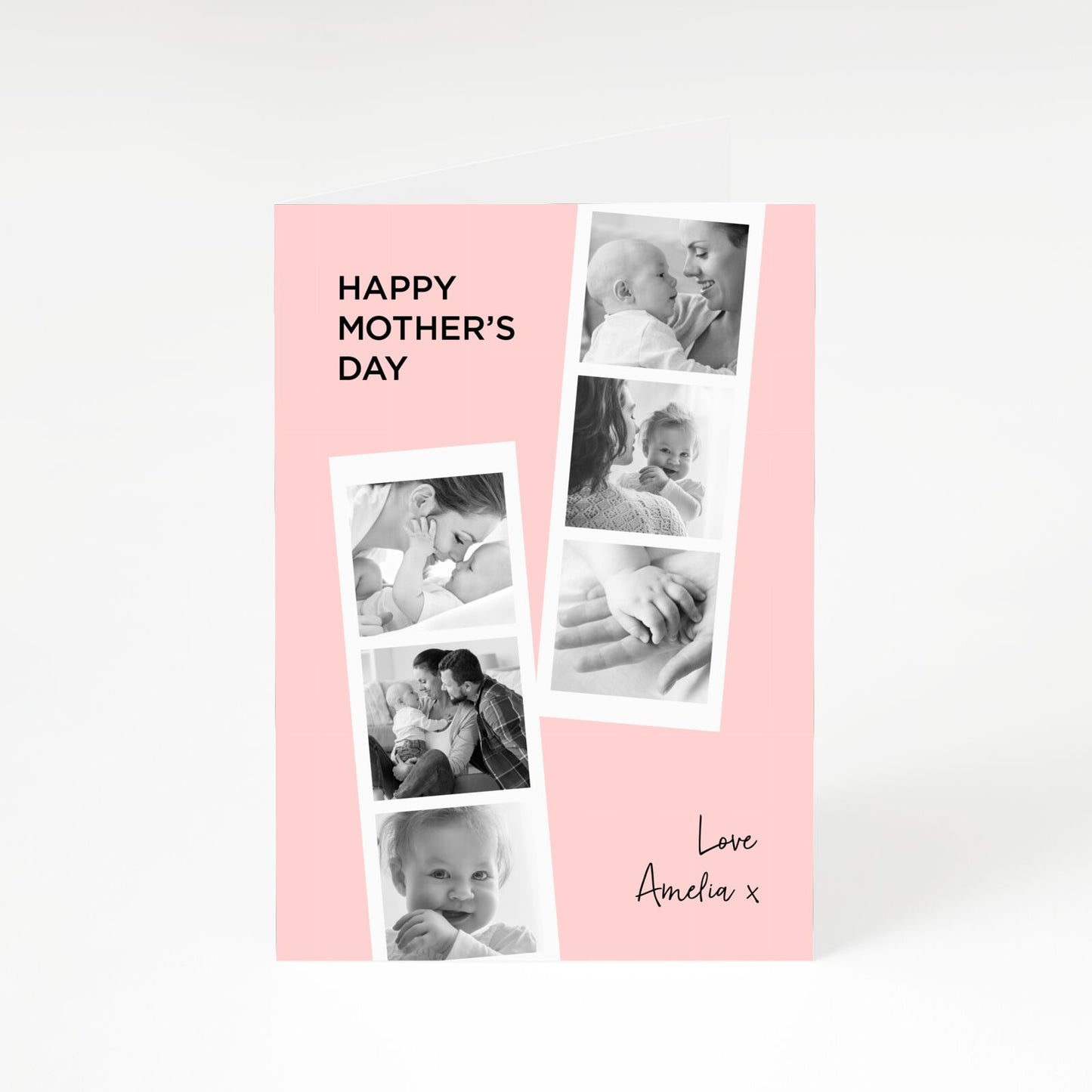Pink Mothers Day Photo Strips A5 Greetings Card