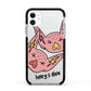 Pink Pigs Couple Apple iPhone 11 in White with Black Impact Case
