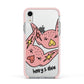 Pink Pigs Couple Apple iPhone XR Impact Case Pink Edge on Silver Phone