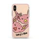 Pink Pigs Couple Apple iPhone Xs Impact Case Pink Edge on Gold Phone