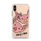 Pink Pigs Couple Apple iPhone Xs Impact Case White Edge on Gold Phone