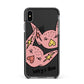 Pink Pigs Couple Apple iPhone Xs Max Impact Case Black Edge on Black Phone