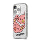 Pink Pigs Couple iPhone 14 Pro Glitter Tough Case Silver Angled Image
