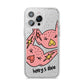 Pink Pigs Couple iPhone 14 Pro Max Glitter Tough Case Silver