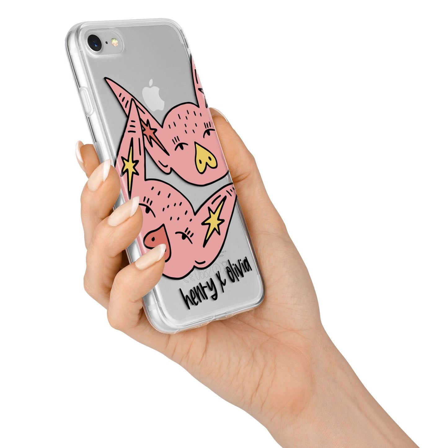 Pink Pigs Couple iPhone 7 Bumper Case on Silver iPhone Alternative Image