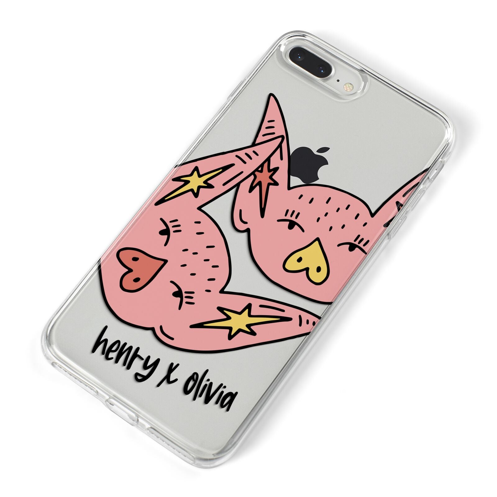 Pink Pigs Couple iPhone 8 Plus Bumper Case on Silver iPhone Alternative Image