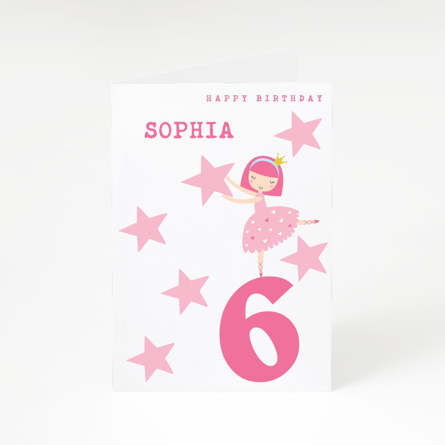 Pink Princess Personalised Birthday A5 Greetings Card