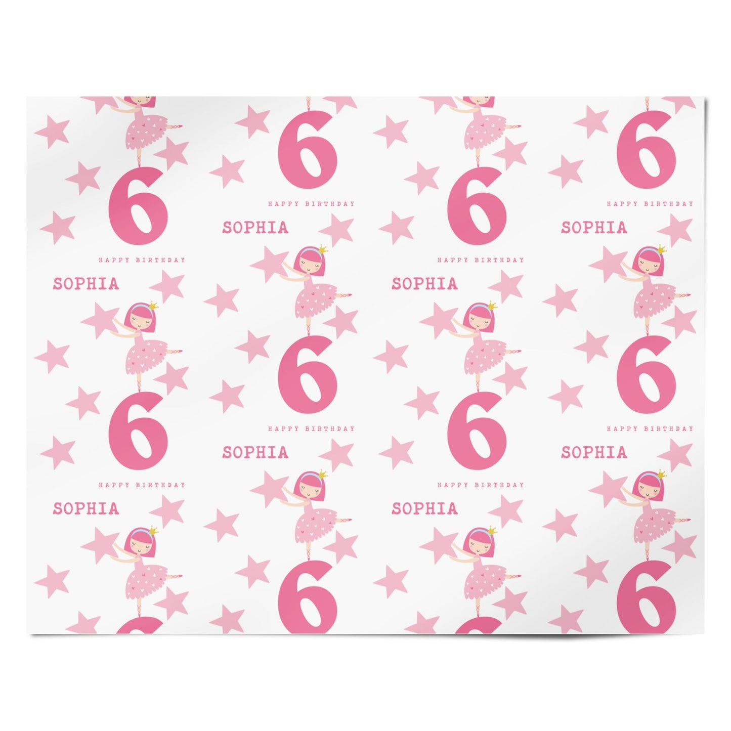 Pink Princess Personalised Birthday Personalised Wrapping Paper Alternative