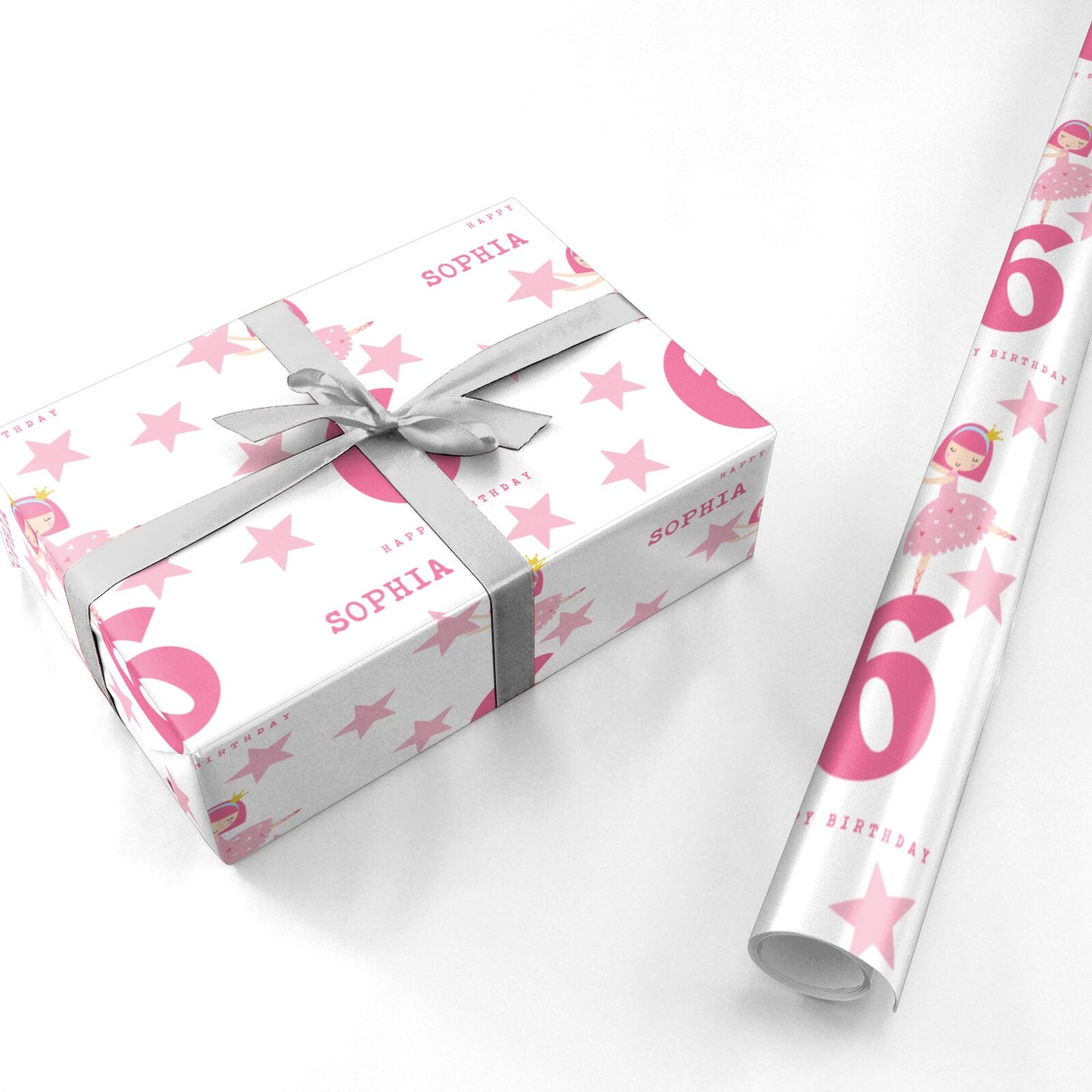 Pink Princess Personalised Birthday Personalised Wrapping Paper