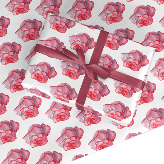 Pink Roses Custom Wrapping Paper