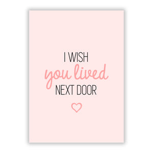 Pink Wish You Were Here Greetings Card