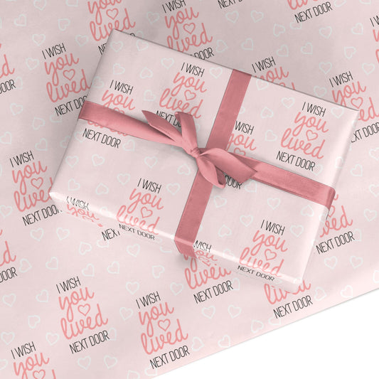 Pink Wish You Were Here Custom Wrapping Paper