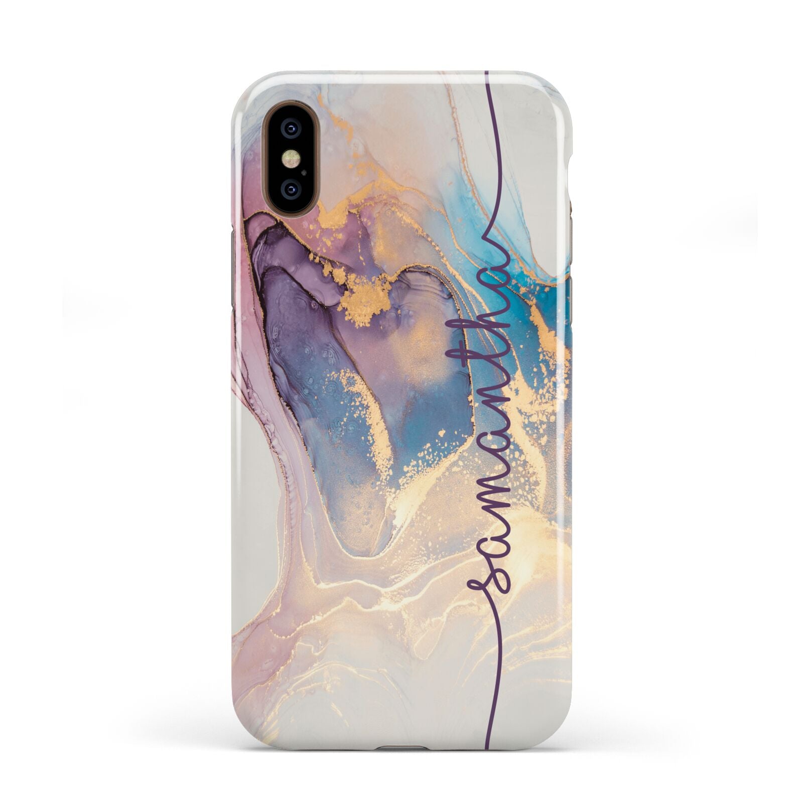 Pink and Blue Marble Apple iPhone XS 3D Tough