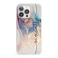 Pink and Blue Marble iPhone 13 Pro Clear Bumper Case