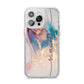 Pink and Blue Marble iPhone 14 Pro Max Clear Tough Case Silver