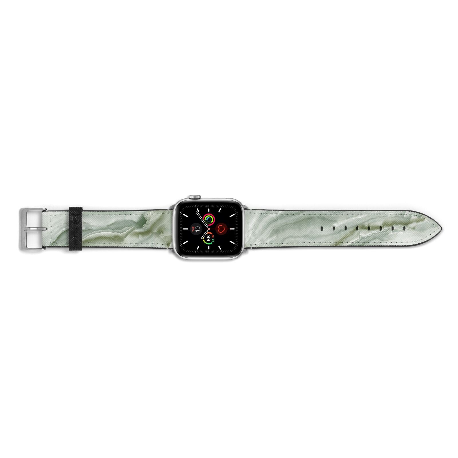 Pistachio Green Marble Apple Watch Strap Landscape Image Silver Hardware
