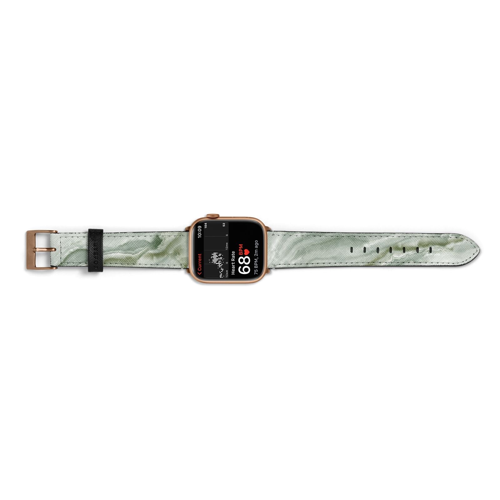 Pistachio Green Marble Apple Watch Strap Size 38mm Landscape Image Gold Hardware