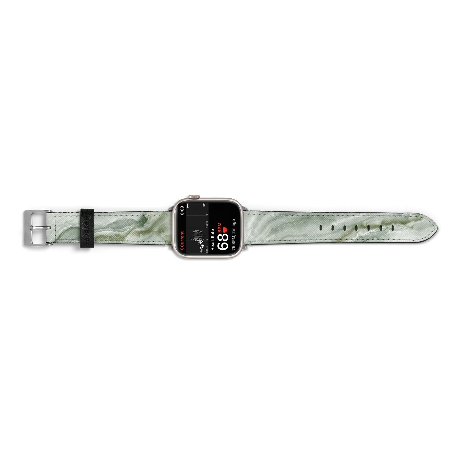 Pistachio Green Marble Apple Watch Strap Size 38mm Landscape Image Silver Hardware