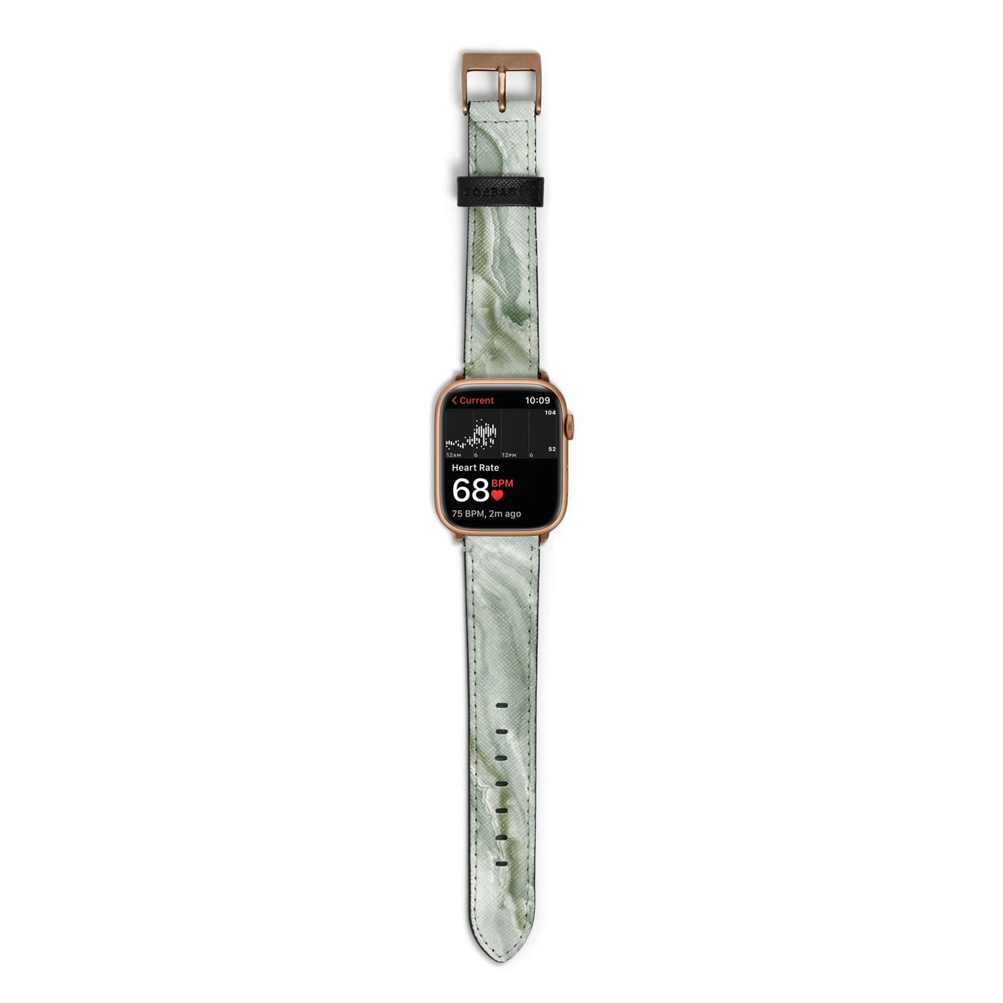 Pistachio Green Marble Apple Watch Strap Size 38mm with Gold Hardware