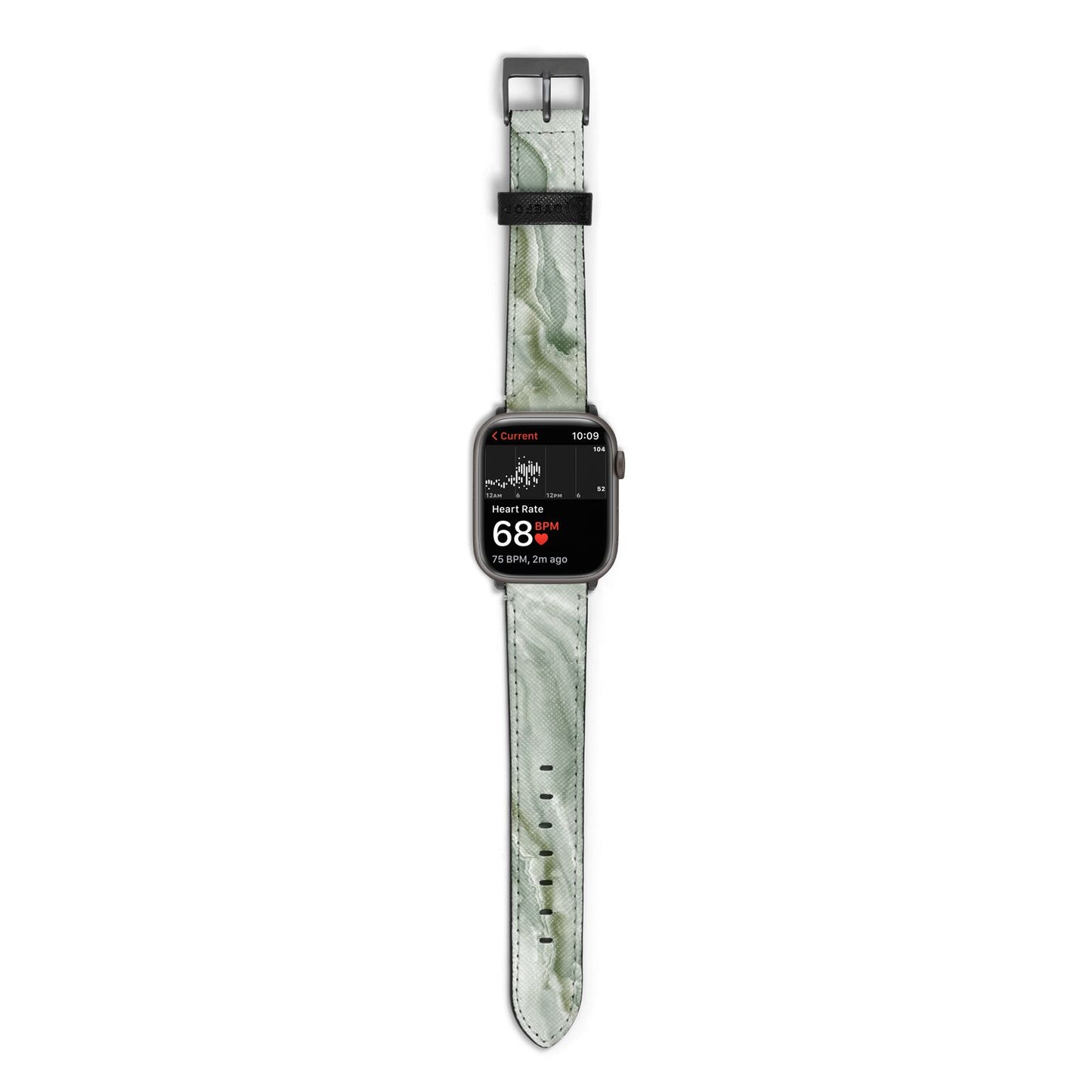 Pistachio Green Marble Apple Watch Strap Size 38mm with Space Grey Hardware