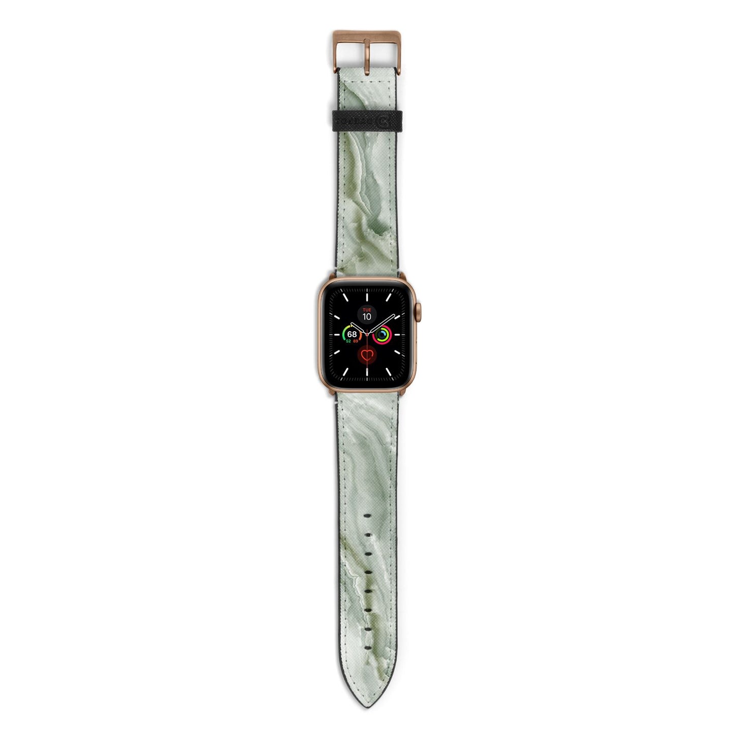 Pistachio Green Marble Apple Watch Strap with Gold Hardware