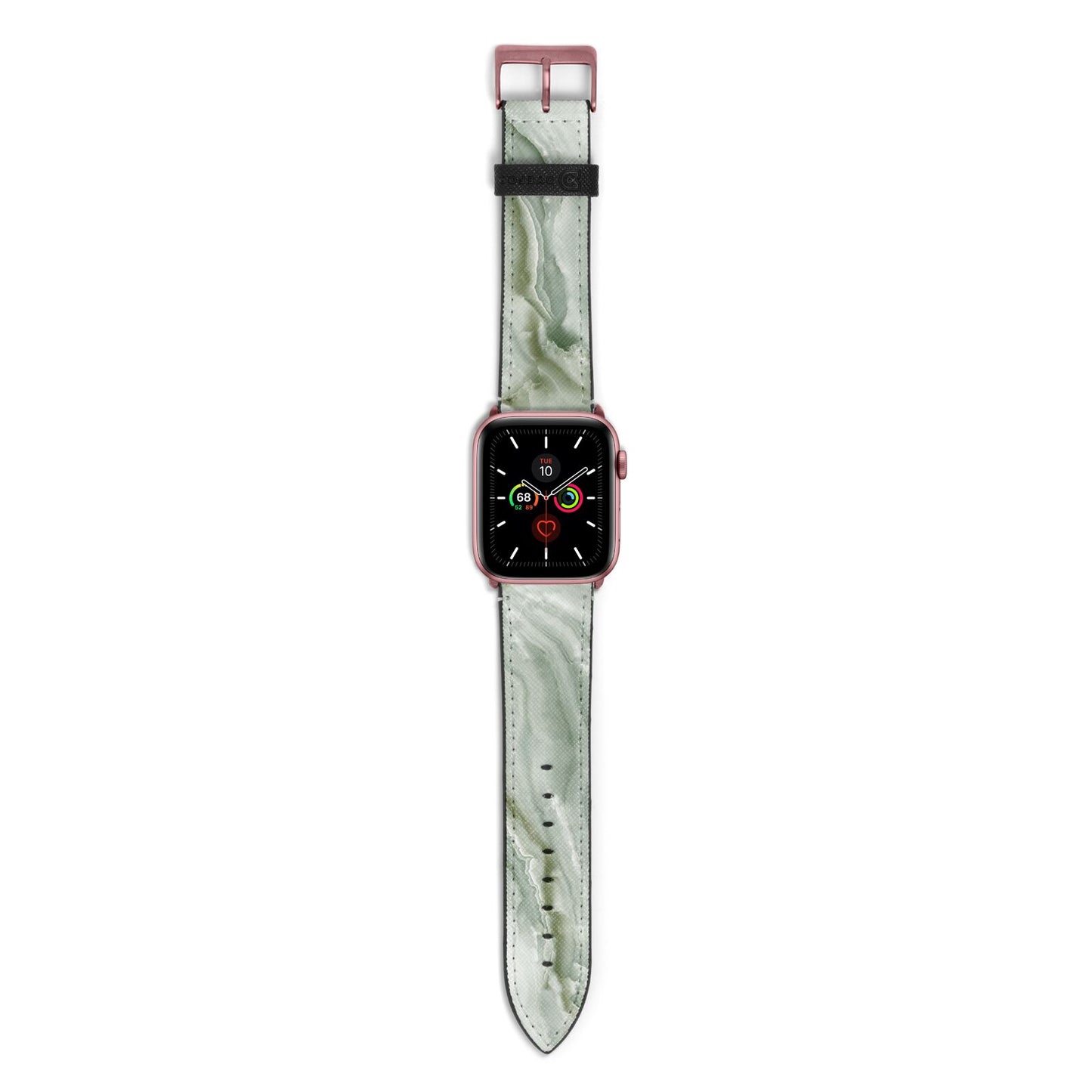 Pistachio Green Marble Apple Watch Strap with Rose Gold Hardware