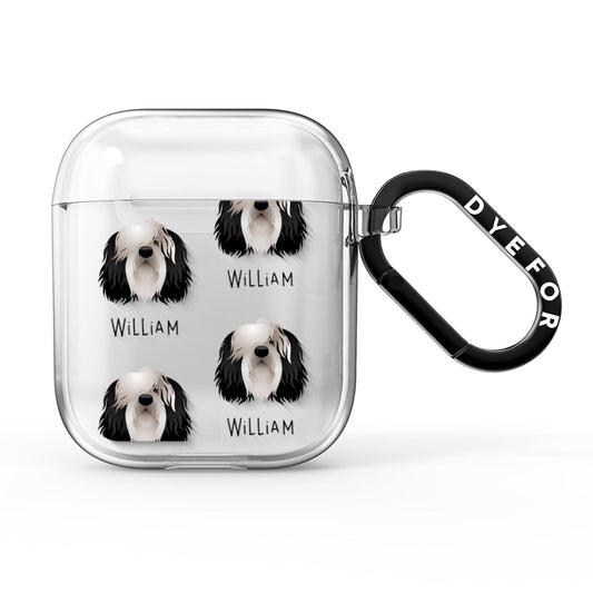 Polish Lowland Sheepdog Icon with Name AirPods Clear Case